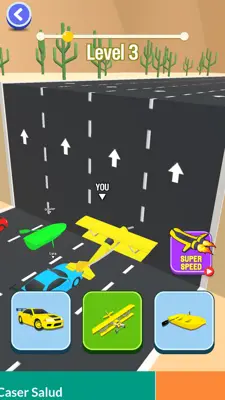 Shape Shift Car Transform Race android App screenshot 3